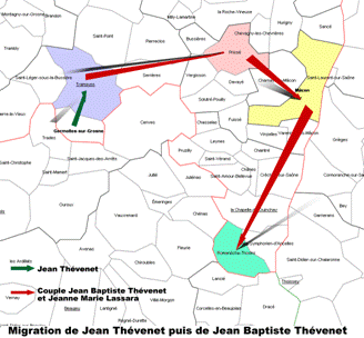 trajet des Thevenet
